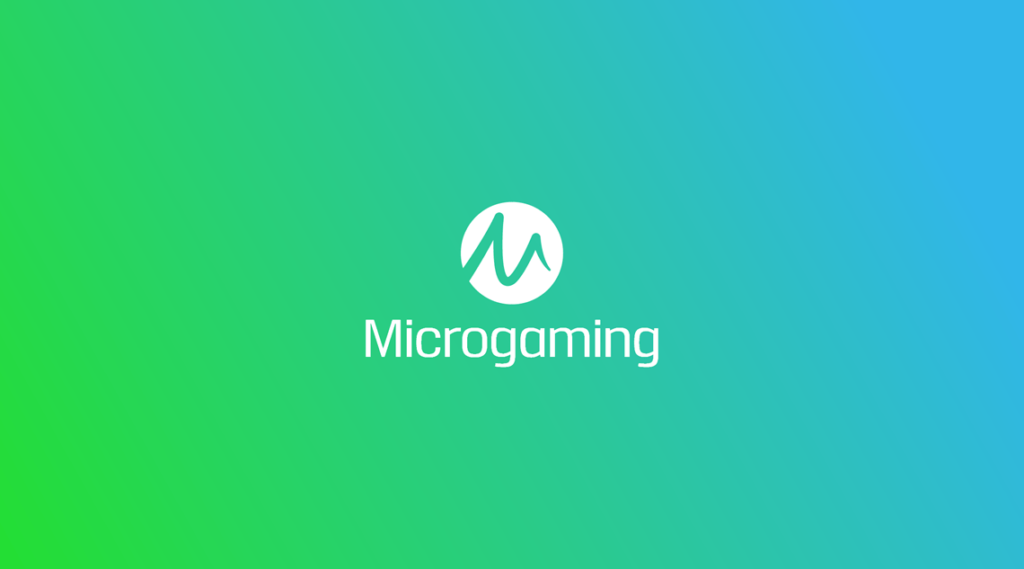 Microgaming Sofware Provider Blue and Green Logo