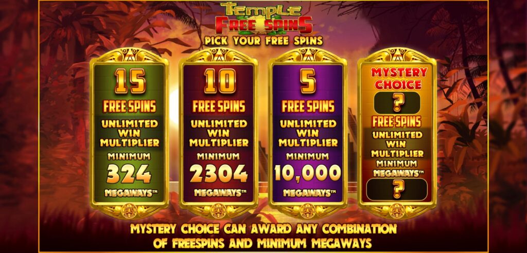 Temple of Treasure Megaways All Free Spins Bonus Explained on the screen