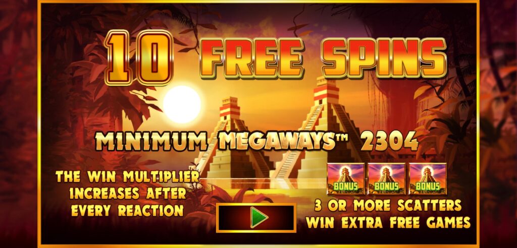 Temple of Treasure Megaways 10 Free Spins Game Screen