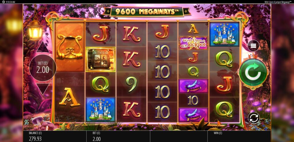 Wish Upon a Jackpot Megaways Slot Gameplay Screen