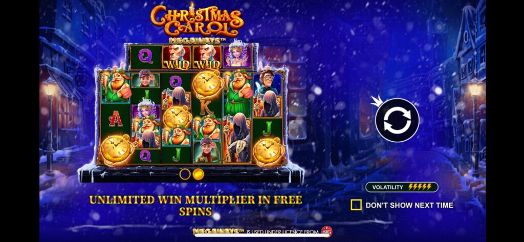 Christmas Carol Megaways Slot Game Ulimited Multiplier on game screen