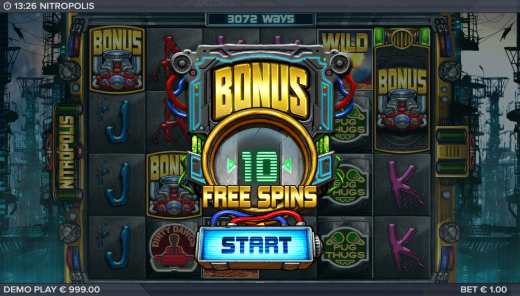 Nitropolis Slot Bonus 10 Free Spins