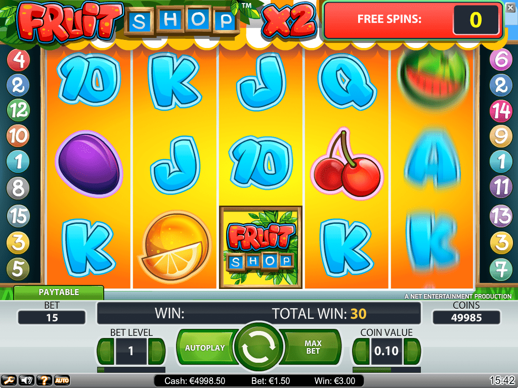 Fruit Shop Slot Game Screen